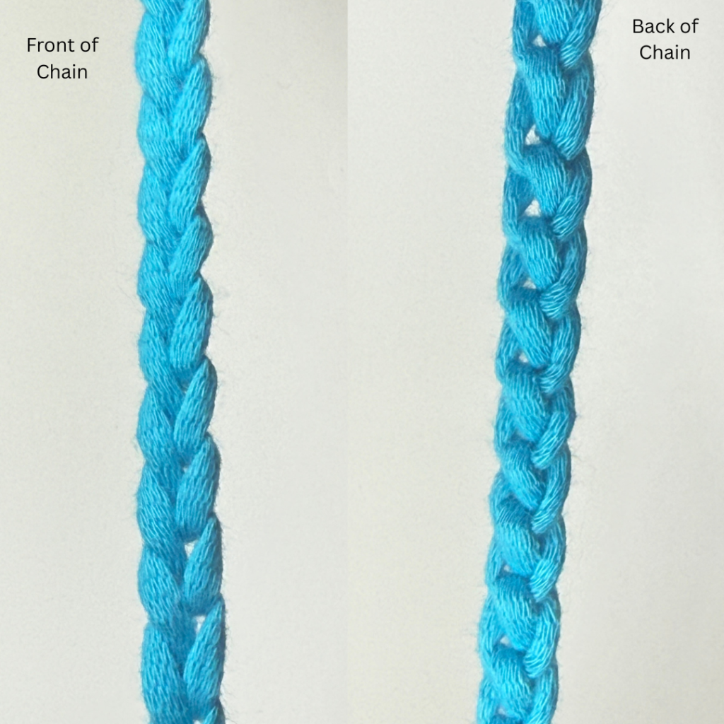 This image shows what the front of a chain looks like vs the back of a chain 